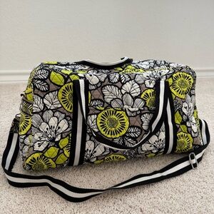 Vera Bradley Quilted Floral weekender/duffle/gym in citron print